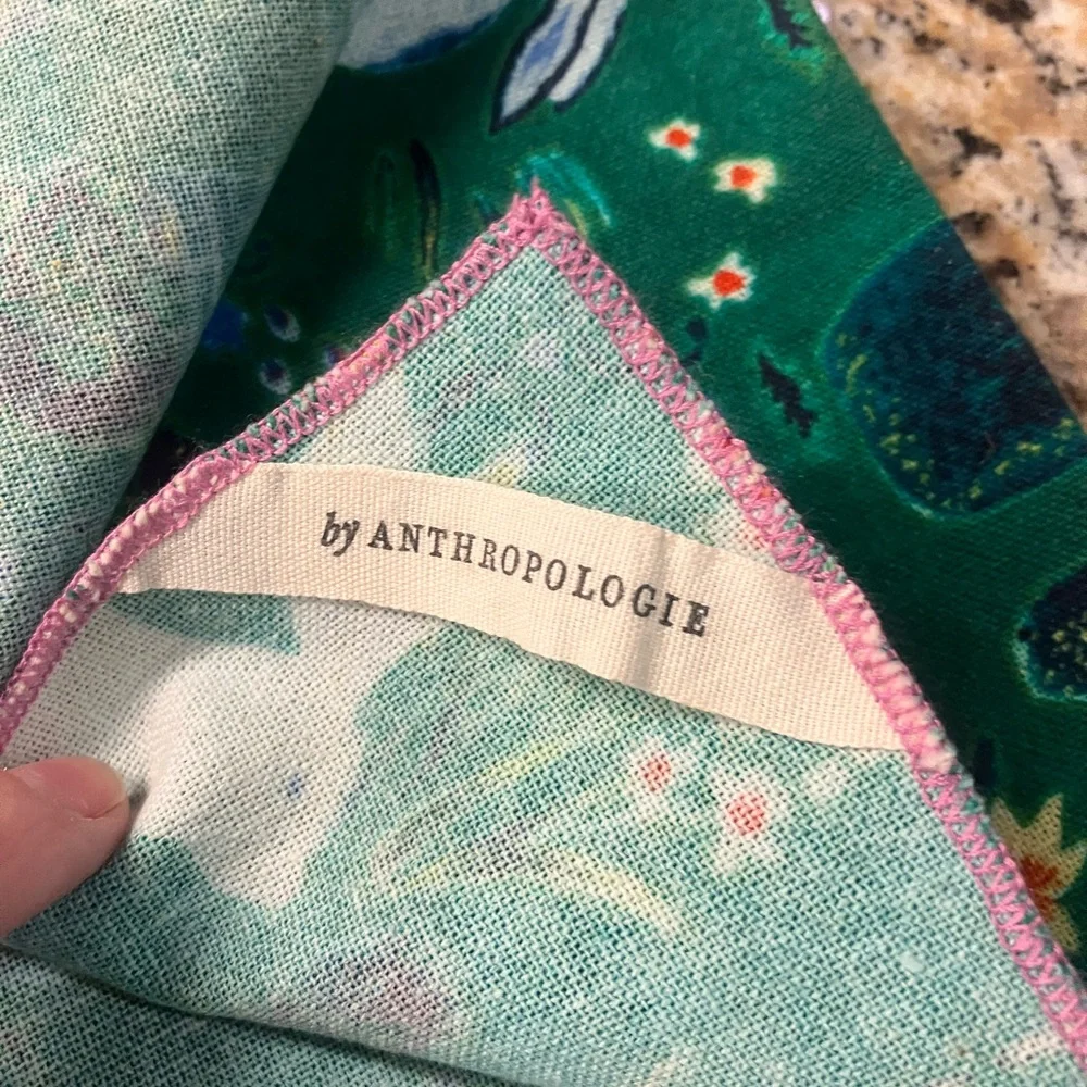 Anthropologie Green Floral Rabbit Tapestry - Picture 3 of 3